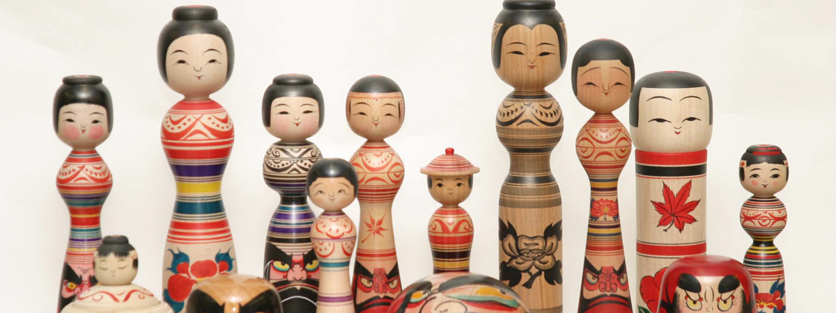 Tsugaru Style Kokeshi Wooden Dolls