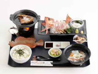 Nakadomari Sashimi and Soy Sauce Steeped Black Rockfish Zen(AKA Nakadomari Mebaru Zen)