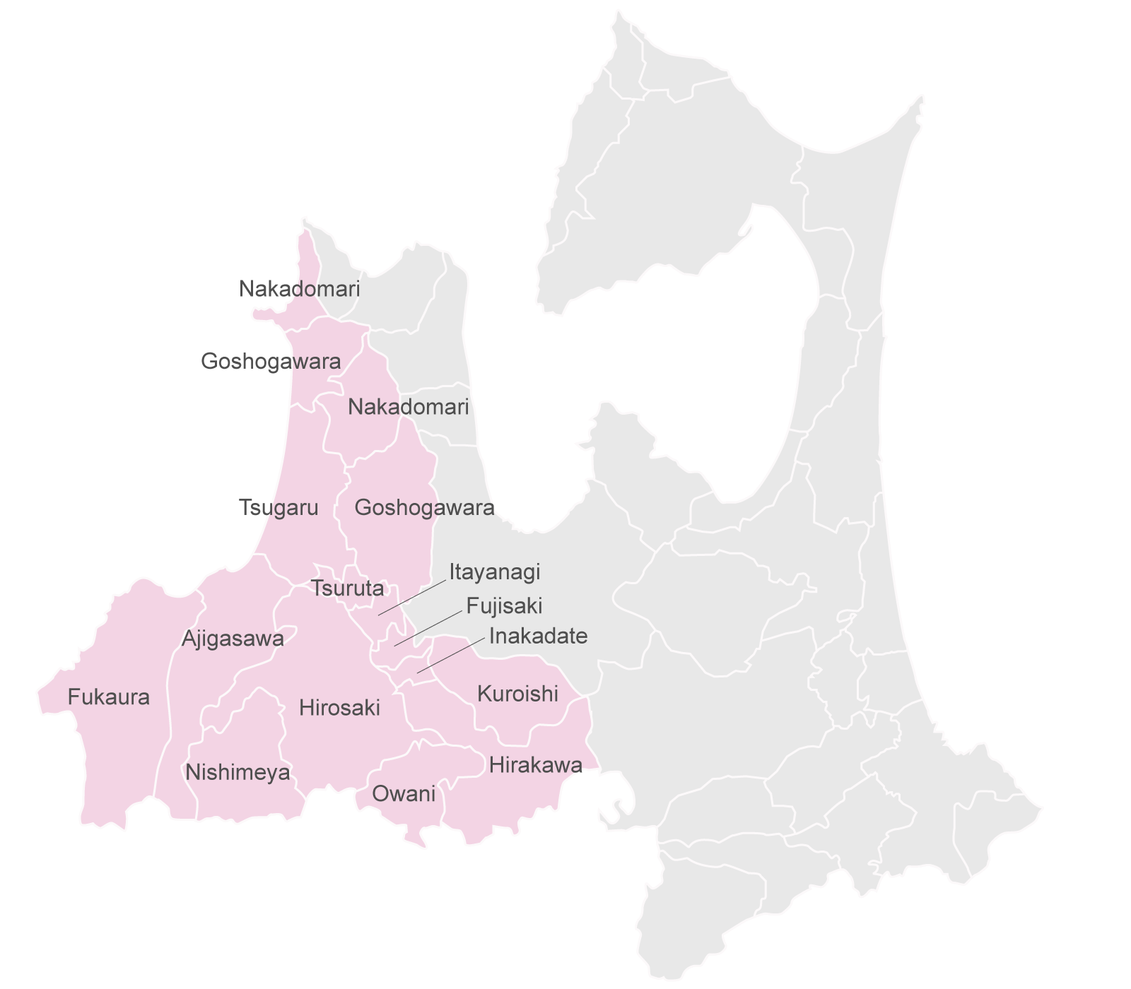 14 Municipalities of Tsugaru region