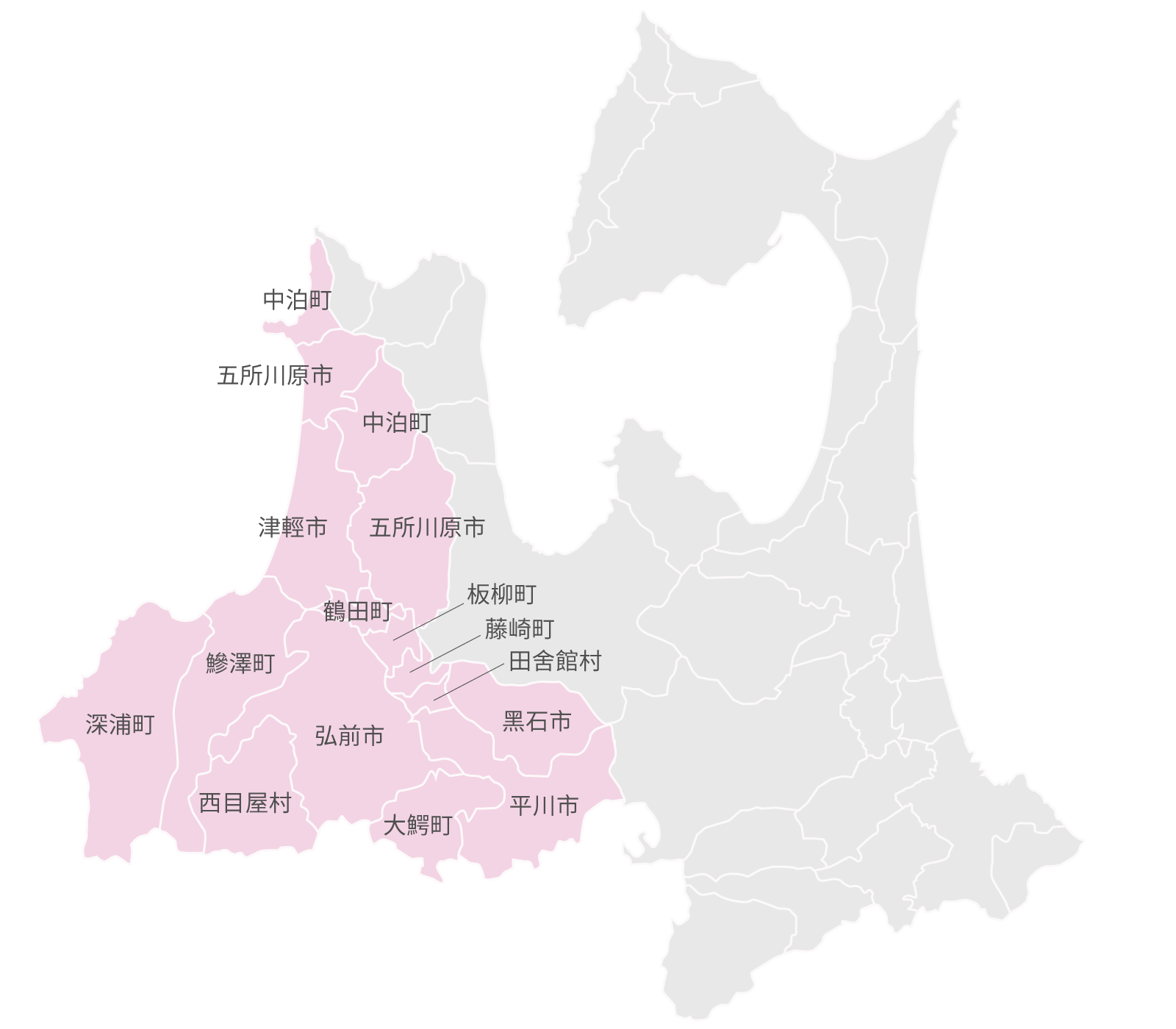 津輕地區的14個市町村